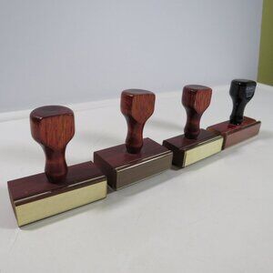 Wooden (4) Rubber Stamp Blocks BLANK (Vintage Office Decor)